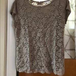 NY& Co Tan Lace Blouse
